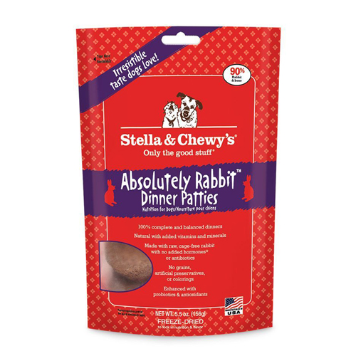 Stella & Chewys-Freeze-Dried Absolutely Rabbit Dinners for Dogs - 5.5oz