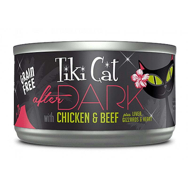 Tiki Pets Cat After Dark Chicken Beef 2.8 Oz.(Case Of 12)